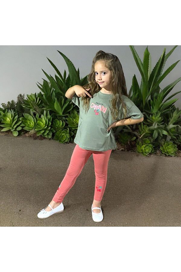FBA K DS 2 Year Old Girl Cherry Printed Tights Set Trendyol