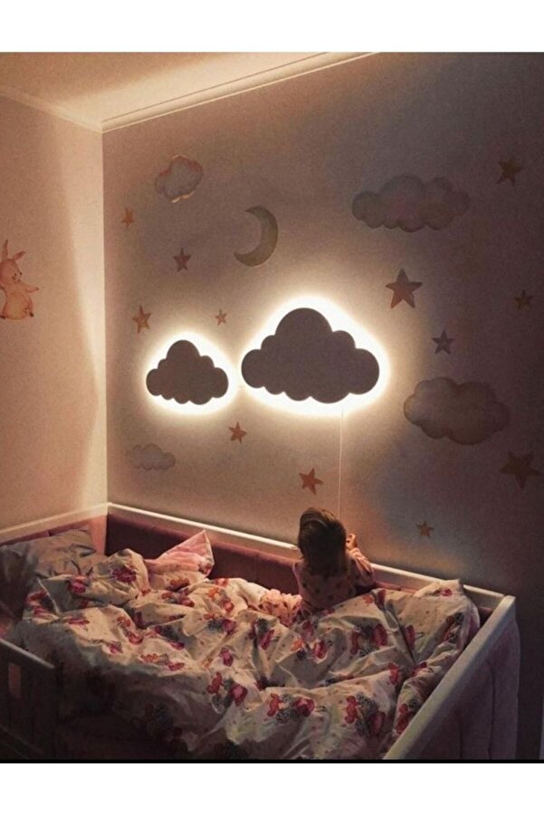 BELİNAY ÇOCUK DÜNYASI 2’li Bulut Gece Lambası Çocuk Odası Bebek Odası Dekoratif Aydınlatma 30/40 Cm Renk Belirtiniz !!