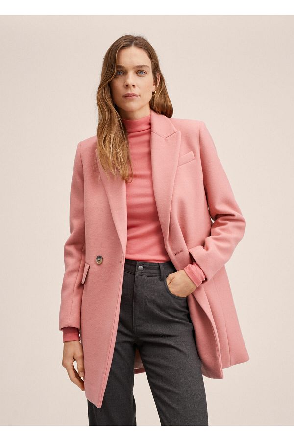 MANGO Coat Pink Basic Trendyol