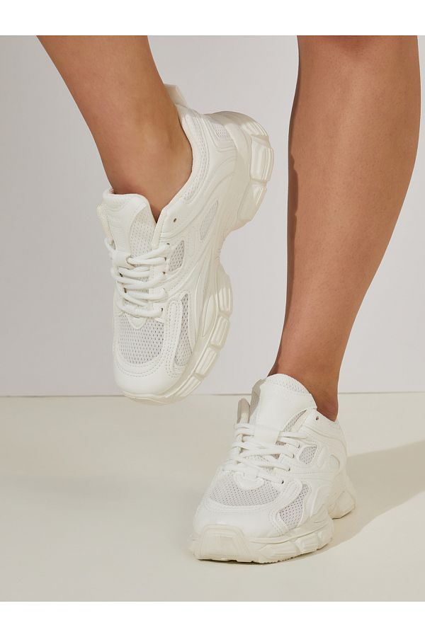 Styli Textured Lace Up Chunky Sole Sneakers Trendyol
