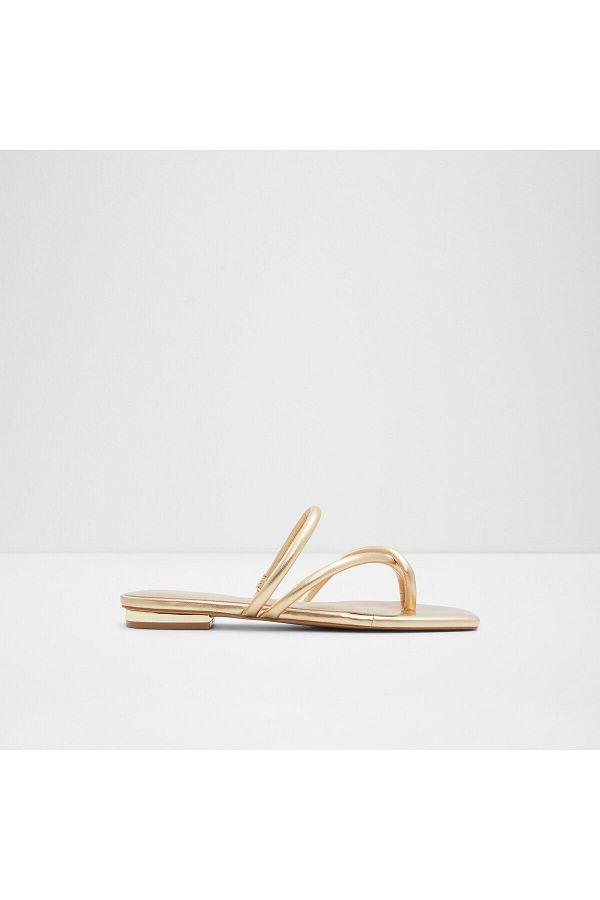 Aldo gold flip flops top