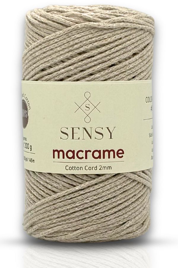 SENSY-2mm Koton Cotton Macrame String - Chain and Supla String, Milky Brown Color Bag 1