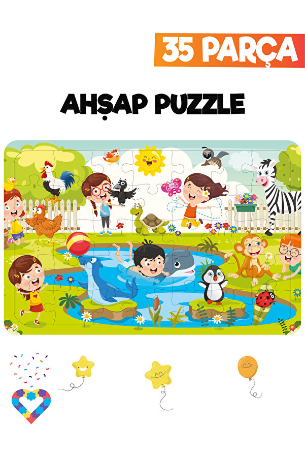 esatoys Ahşap Çocuk Puzzle 35 Parça