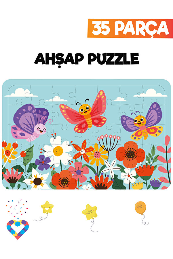 esatoys Ahşap Çocuk Puzzle 35 Parça