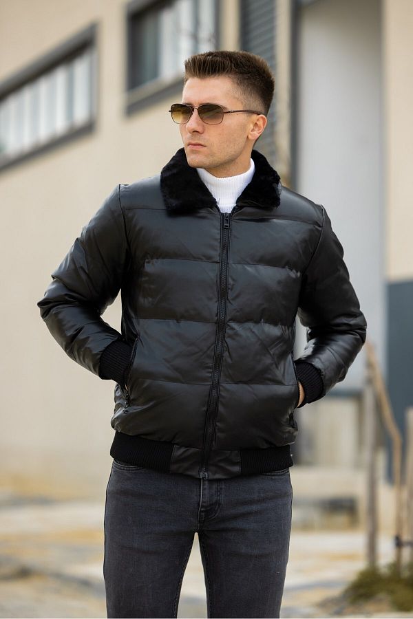 Puffer jacket with fur collar new arrivals