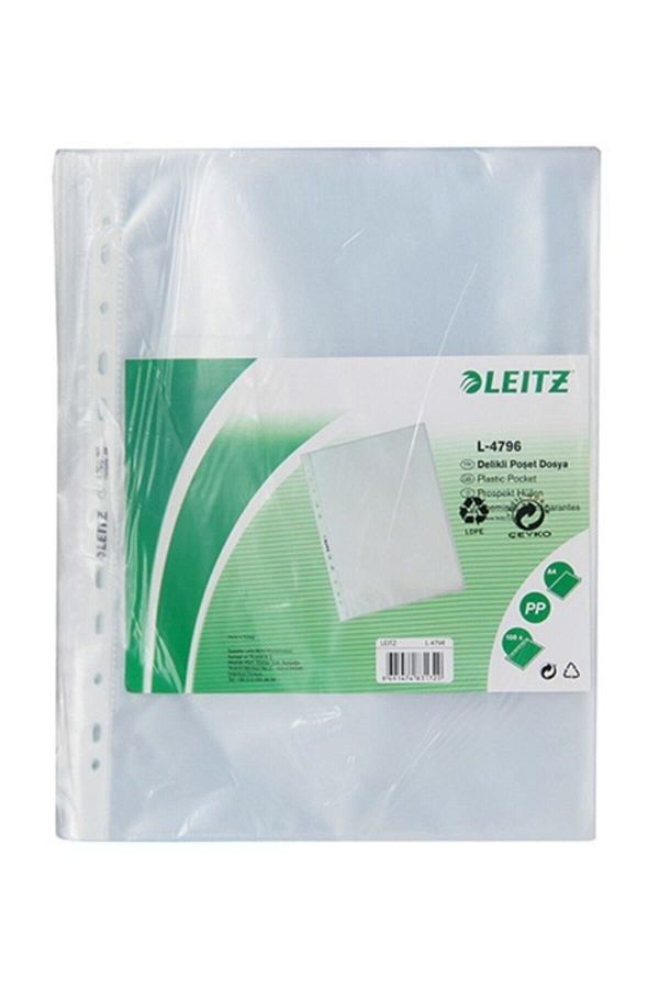 Leitz-A4 Transparent File Föy Sachet File 100 Pieces 1 Pack L-4796 1