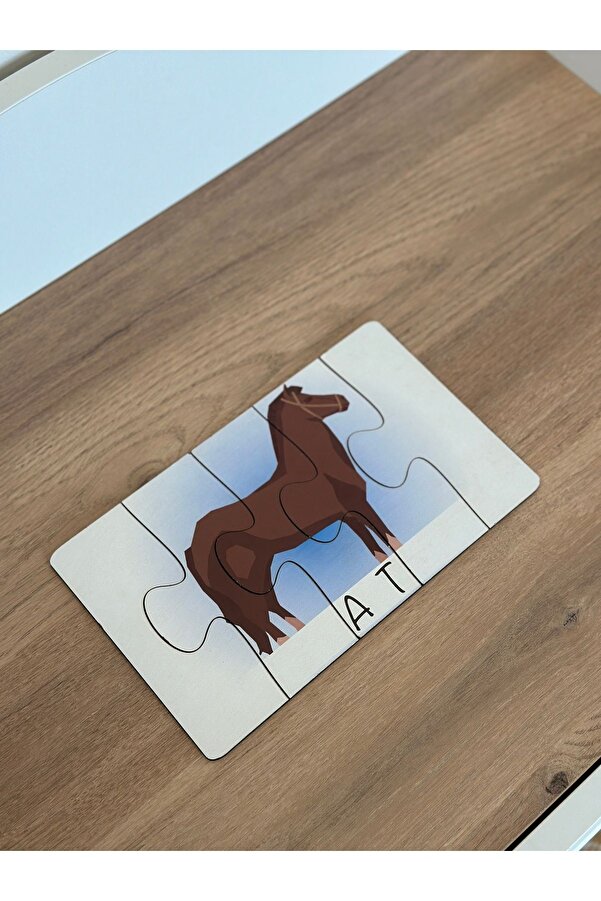 Bellacasa Hayvanlar Öğrenme Eşleme Puzzle Kartı, Puzzle Eğitici Oyuncak, Montessori Eğitim Oyuncak, Motor Zeka