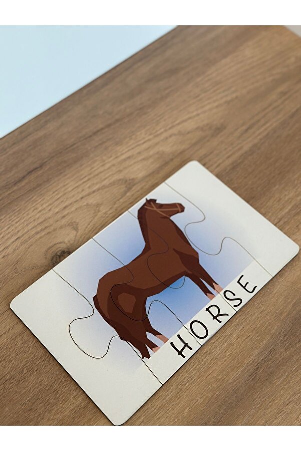 Genel Markalar İngilizce Hayvanlar Öğrenme Eşleme Puzzle Kartı, Puzzle Eğitici Oyuncak, Montessori Eğitim Oyuncak