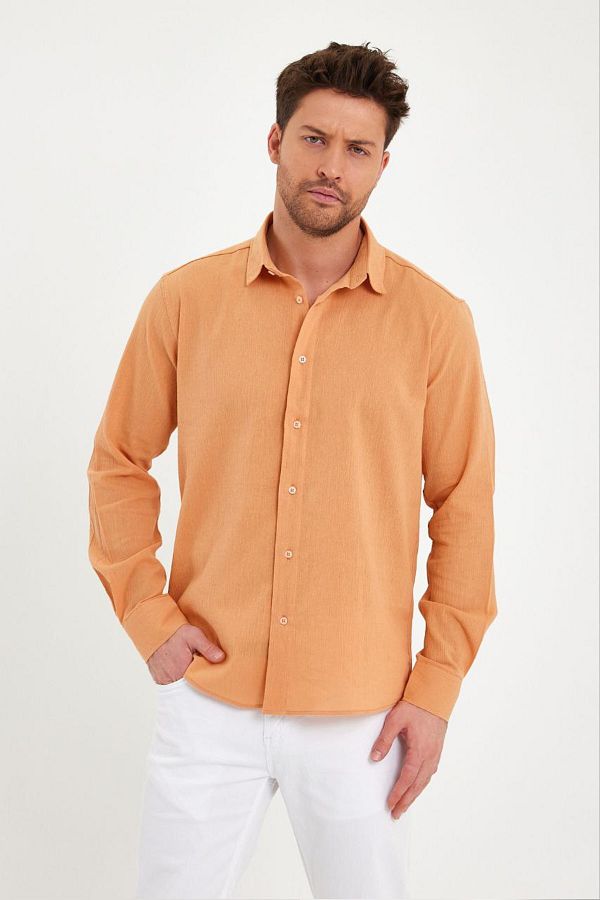 Man orange shirt outlet