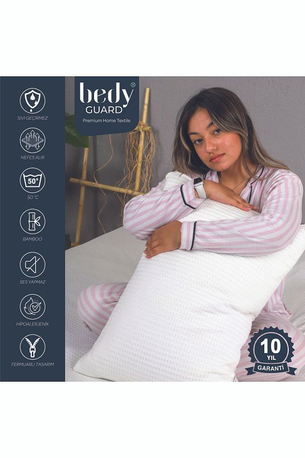 BEDY GUARD-8 bucăți Premium Bamboo Ultra Silențios Protecție pentru perne rezistente la lichide - Rezistenta la transpirație și la puf 1