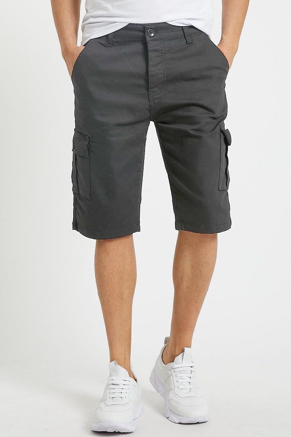 MSRT Men s Jean Cargo Shorts Black Slim Fit Stretch Fabric Side Pocket