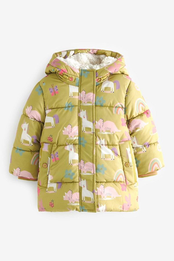 Next Baby Unicorn Patterned Insulated Hooded Waterproof Coat Trendyol