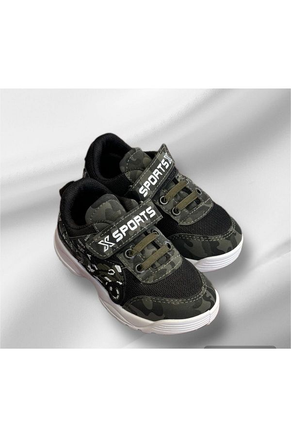 Daye-Boy's Khaki Sneakers - Velcro Sports Shoes 1