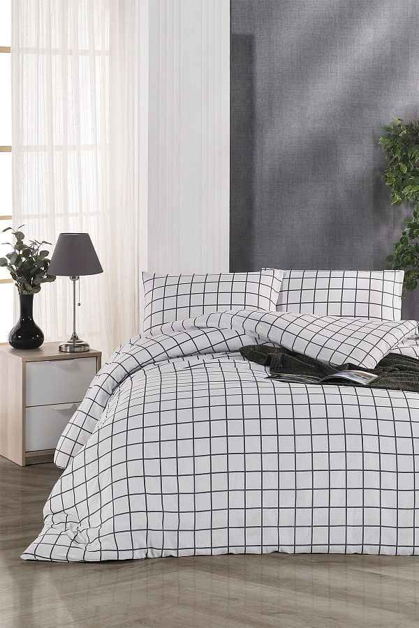 Tabu Home-Classy Checked Double Duvet Cover Set 1