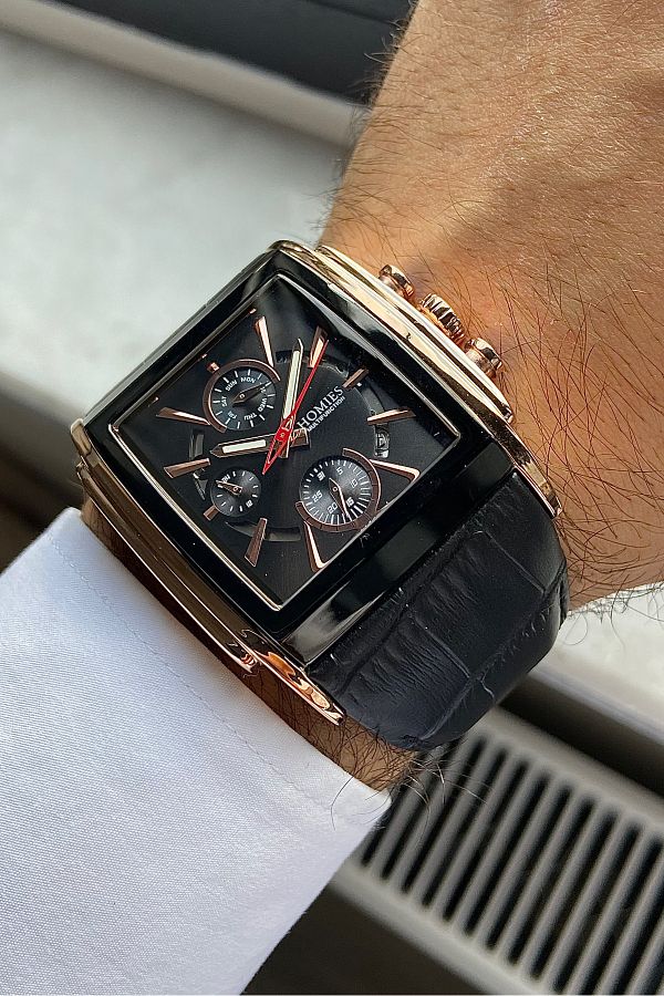 Homies-Men's Wristwatch - Leather Cord, with Calendar and All Functions Work 1