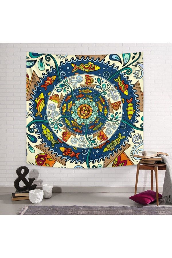 PASAJ HOME-Plain Aquarium Mandala Wall Cloth 1