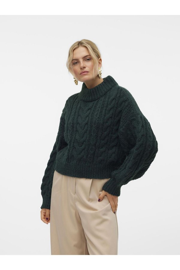 VERO MODA Damen Strickpullover VMNORA – Mit Bootskragen, 3/4-Ärmeln, Weicher Strick