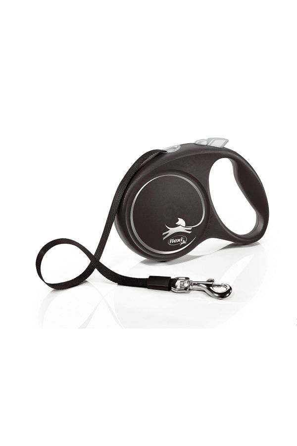 Flexi-Extending Walking Leash - Black Design Strip 1