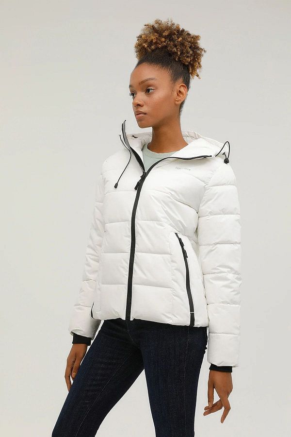 Lumberjack White Women s Hooded Coat Trendyol