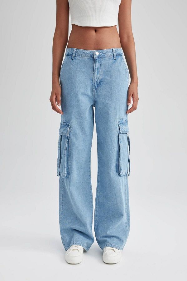 Defacto High Waist Wide Leg 90s Jean Trousers B1896ax23hs Trendyol