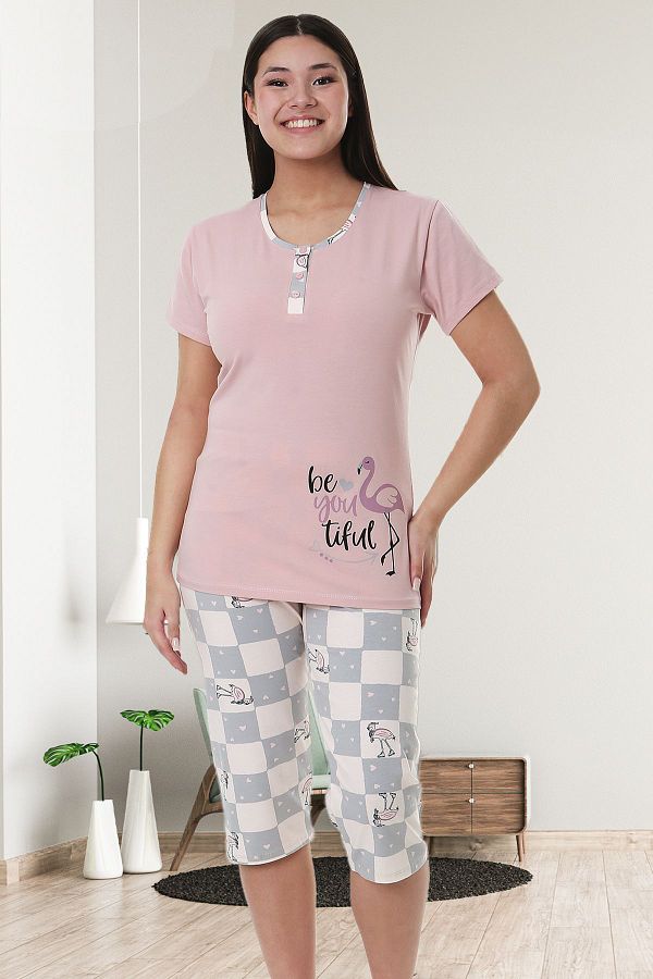 Bella Linda Women s Bermuda Cotton Pajama Set Trendyol