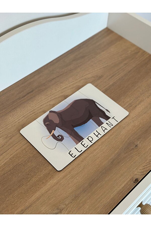 Bellacasa İngilizce Hayvanlar Öğrenme Eşleme Puzzle Kartı, Puzzle Eğitici Oyuncak, Montessori Eğitim Oyuncak