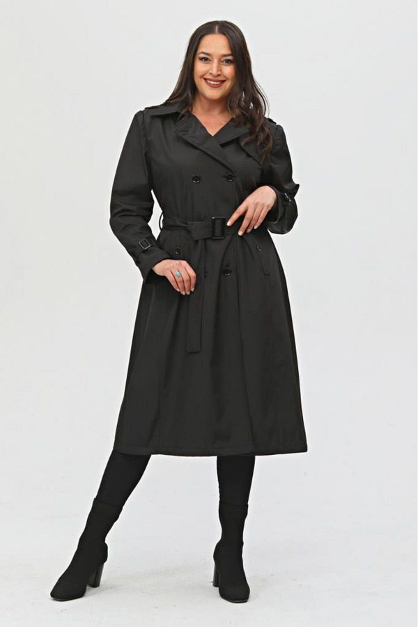 Jamila Long Plus Size Women s Lined Trench Coat Trendyol