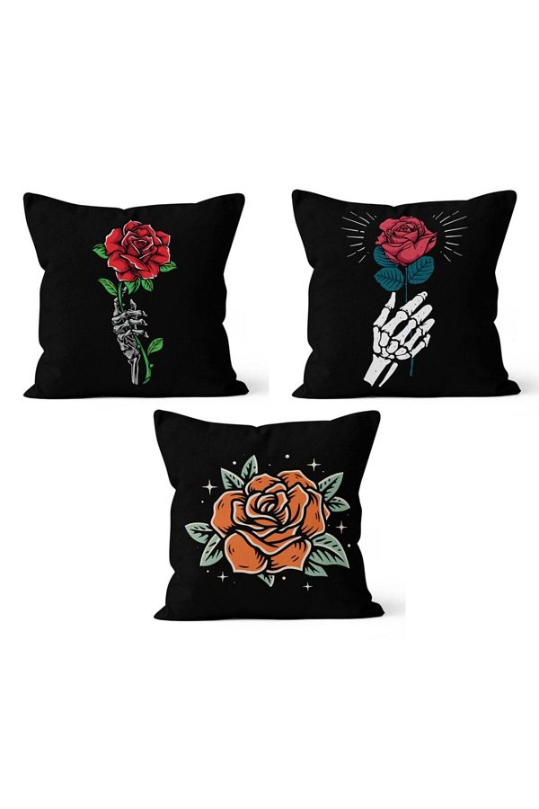 PASAJ HOME-Ks-123 غطاء وسادة رمي مكون من 3 قطع مطبوع على الوجهين 1