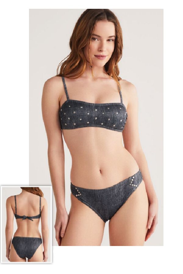 Denim bikini set sales