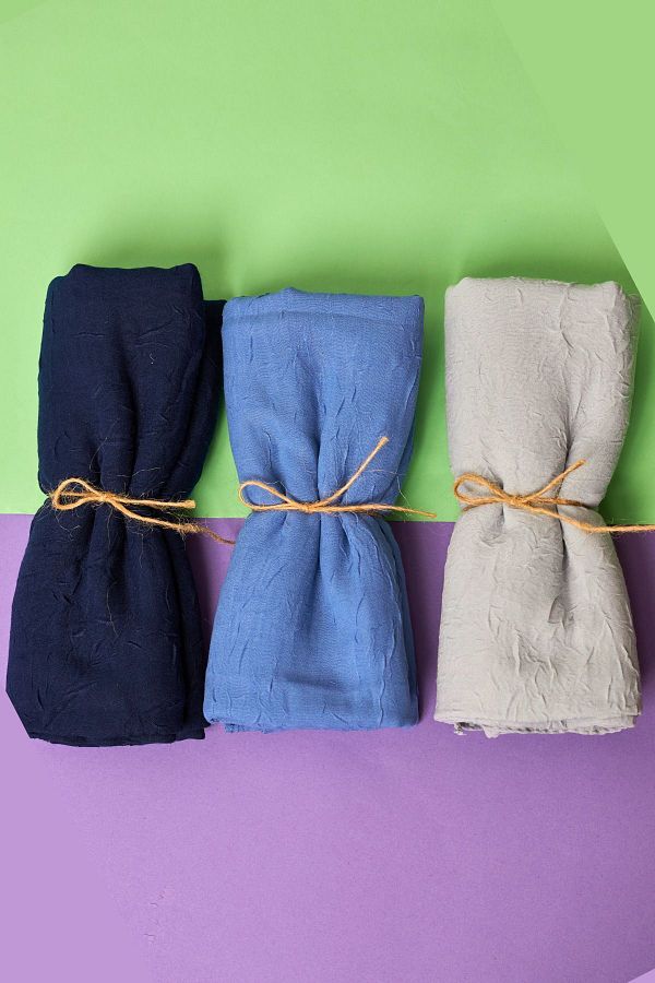 Organic Scarfs-موديل شال حجاب نسائي من الخيزران - طقم مكون من 3 قطع 1