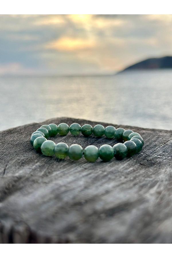 Gokceada 8 Mm Green Apatite Bracelet for Men and Women Natural Stone AA Quality Trendyol