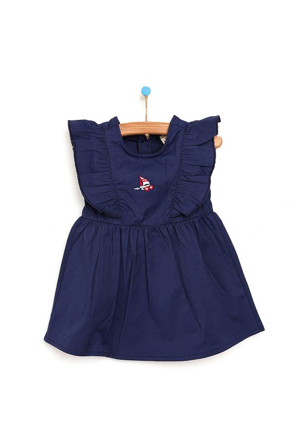 Bebbek 1 Year Old Baby Girl Navy Blue Marine Girl Dress Trendyol