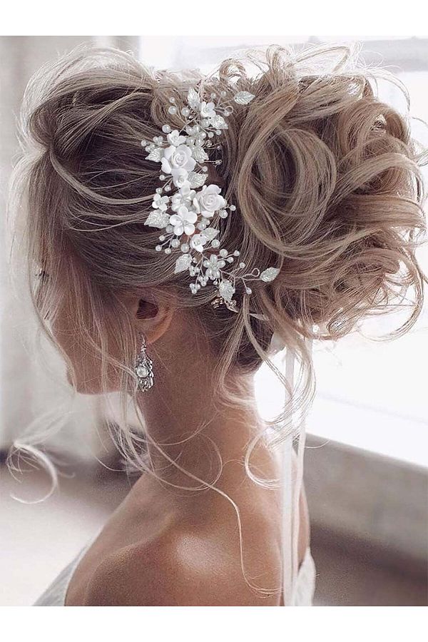 Choice 1Pc Flower Bride Wedding Hair Vine Pearl Bridal Hair Piece Leaf Hair Accessories Rhinestone Headb. Trendyol