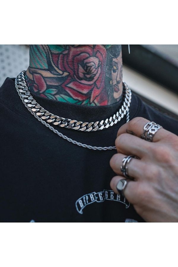 Choice Rope Cuban Chain Necklace Men 2021 Fashion Temperament Stainless Steel Choker Link Chain Necklace. Trendyol