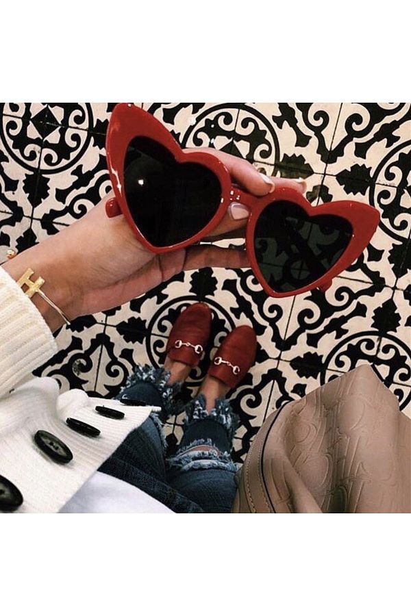 Heart sunglasses designer outlet