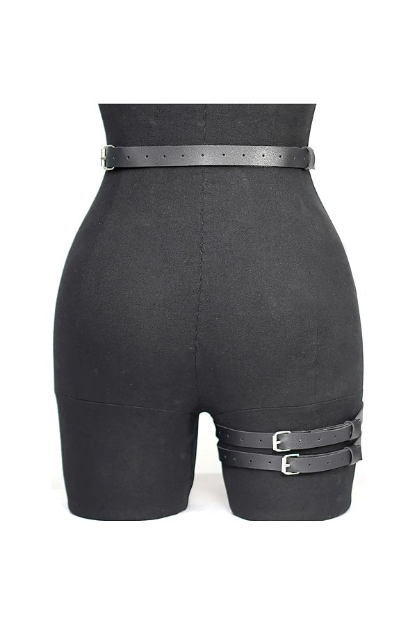 Choice Punk Gothic Fashionable Women s PU Leather Leg Harness Body Harness with Breast Garter Belts Trendyol