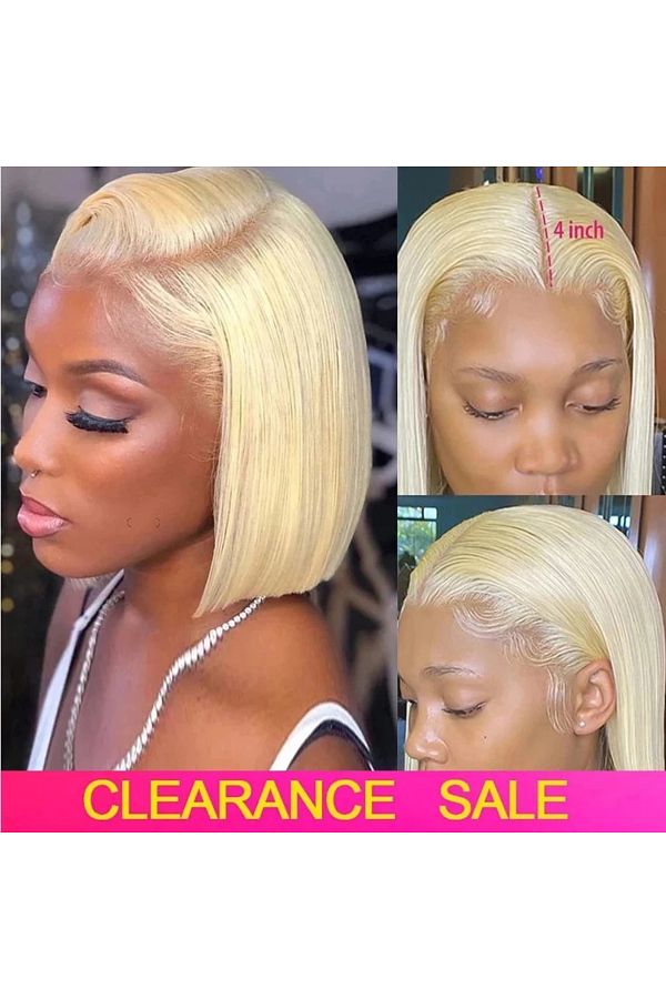 Choice Blonde 613 Short Bob Wigs 13x4 HD Lace Front Human Hair Wig Brazilian Straight Human Hair Bob Wig. Trendyol