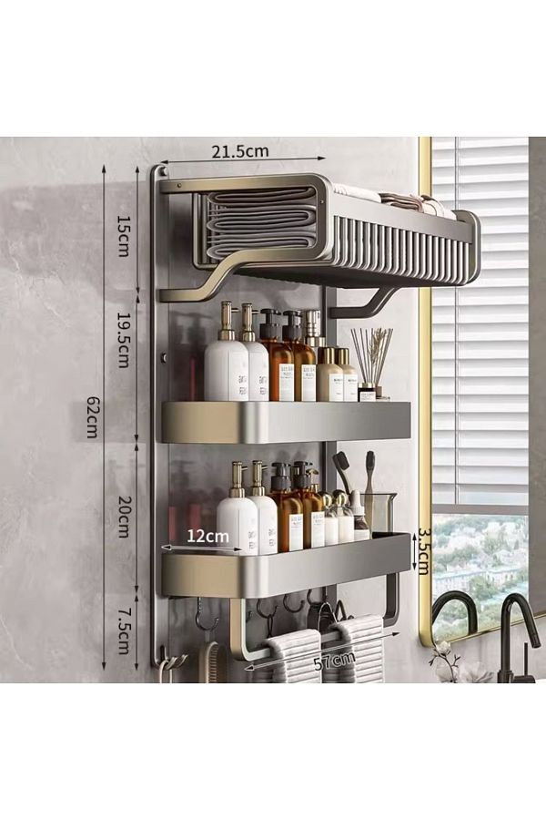 Choice 3 Layer Bathroom Bath Towel Rack Multifunctional Towel Rack Aluminum Multi Layer Wall Mounted Sto. Trendyol