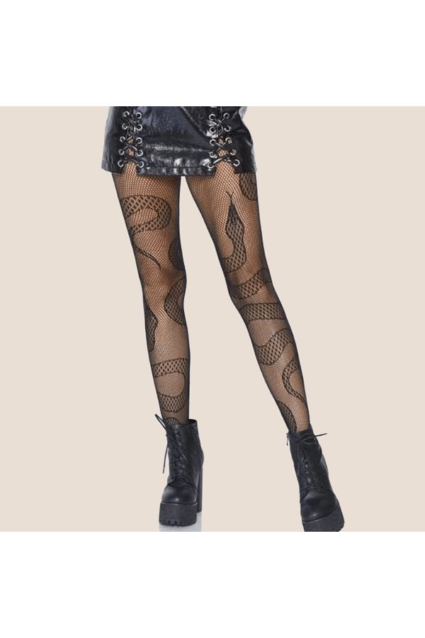 Choice Snake Tights Women Anime Pantyhose Black Mesh Fishnet Stockings Sexy Harajuku Hosiery Large Lolit. Trendyol