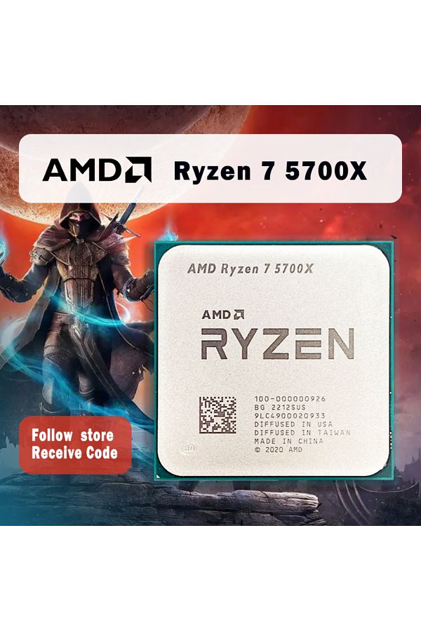 Amd-AMD Ryzen 7 5700X R7 5700X 3.4GHz 8-Core 16-Thread PCIE4.0 65W CPU Processor 7NM L3=32M 100-00000... 1