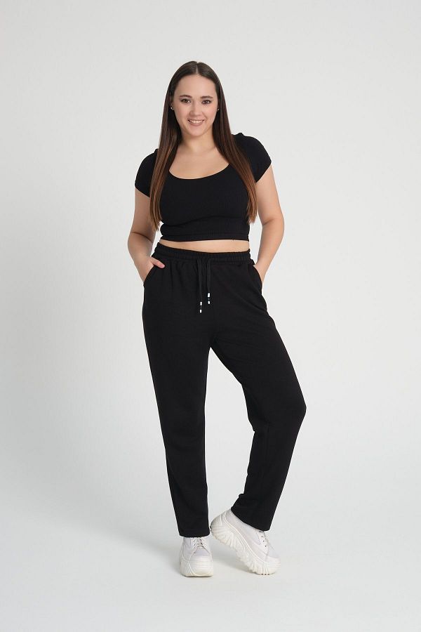 Era Lisa-Elastic Waist Soft Fabric Comfortable Fit Full Lycra Large Size Trousers 1
