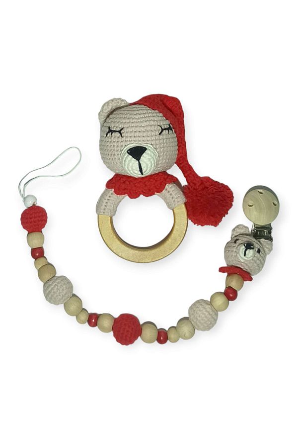 Birmelek-Set with External Scratcher and Pacifier Strap 1