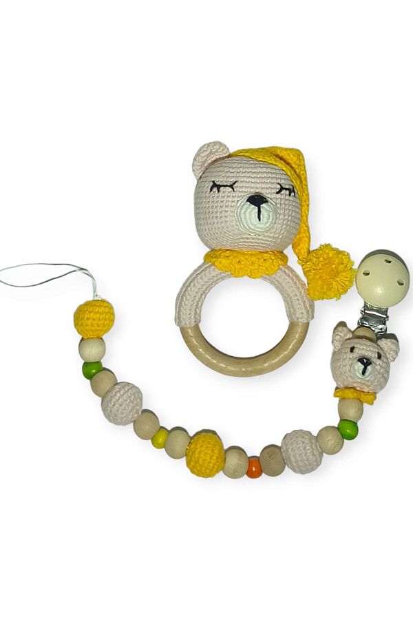 Birmelek-Set with External Scratcher and Pacifier Strap 1