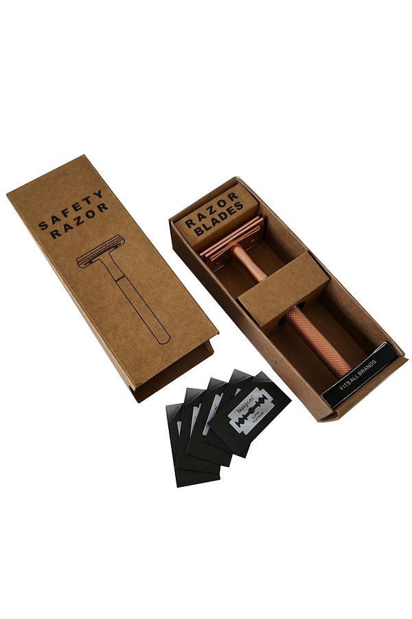 Choice-Safety Razor with Brass Weighted Handle and 5 Double Edge Safety Blade Refills,Single Blade Razor... 1
