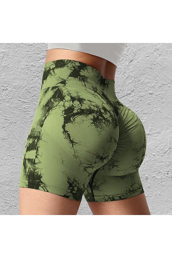 Choice Seamless Tie Dye Sport Shorts For Women Summer Elastic Scrunch High Waist Push Up Tummy Control G. Trendyol