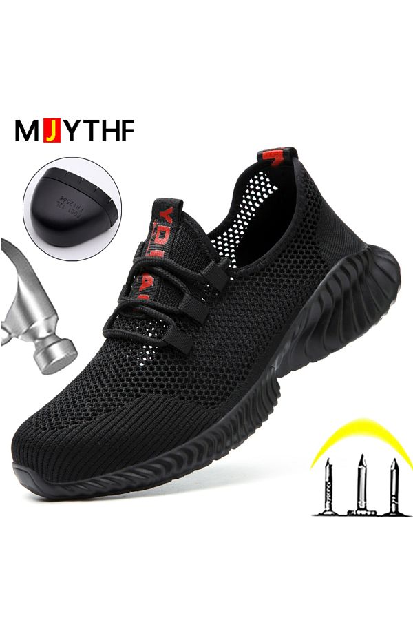 Choice Breathable Men Work Shoes Summer Safety Shoes Lightweight Protective Sneakers Safety Steel Toe Sh. Trendyol