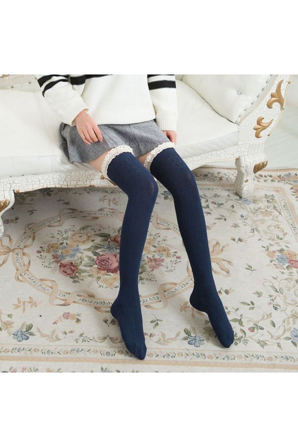 Choice Sexy Medias Lace Up Long Knee Socks Women Over Knee Thigh High Stockings Fashion Ladies Girls War. Trendyol