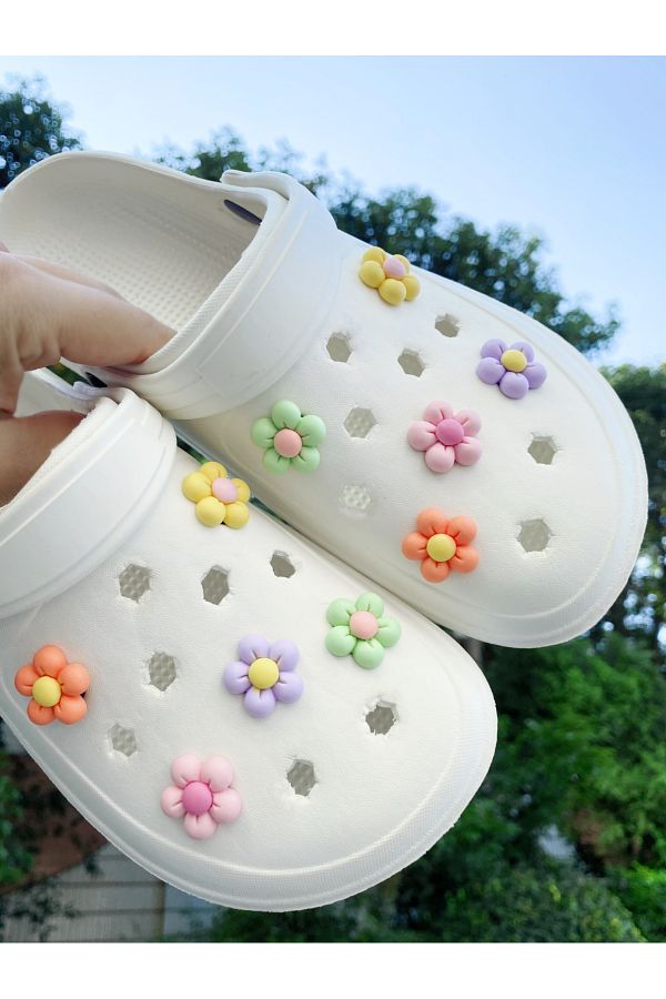 Choice 10pcs set Shoes decoration For Crocs three dimensional flowers shoes for women DIY shoe accessories Trendyol