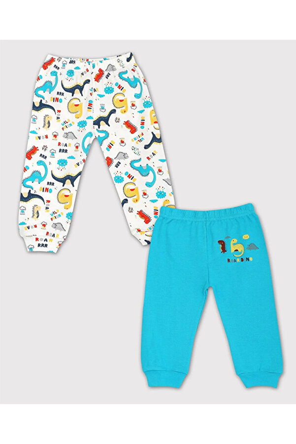 Luggi Baby DİNOZOR DESENLİ PAMUKLU 2'Lİ TEK ALT