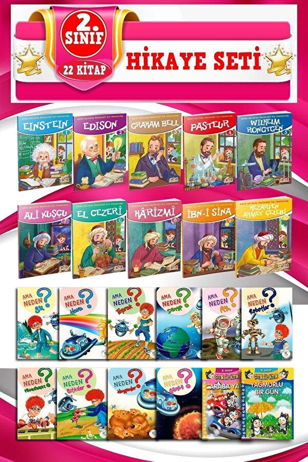 Key Kaliteli Eğitim Yayınları 2. Sınıf 21 Adet Okumayı Sevdiren Hikaye Seti Key 5 Renk